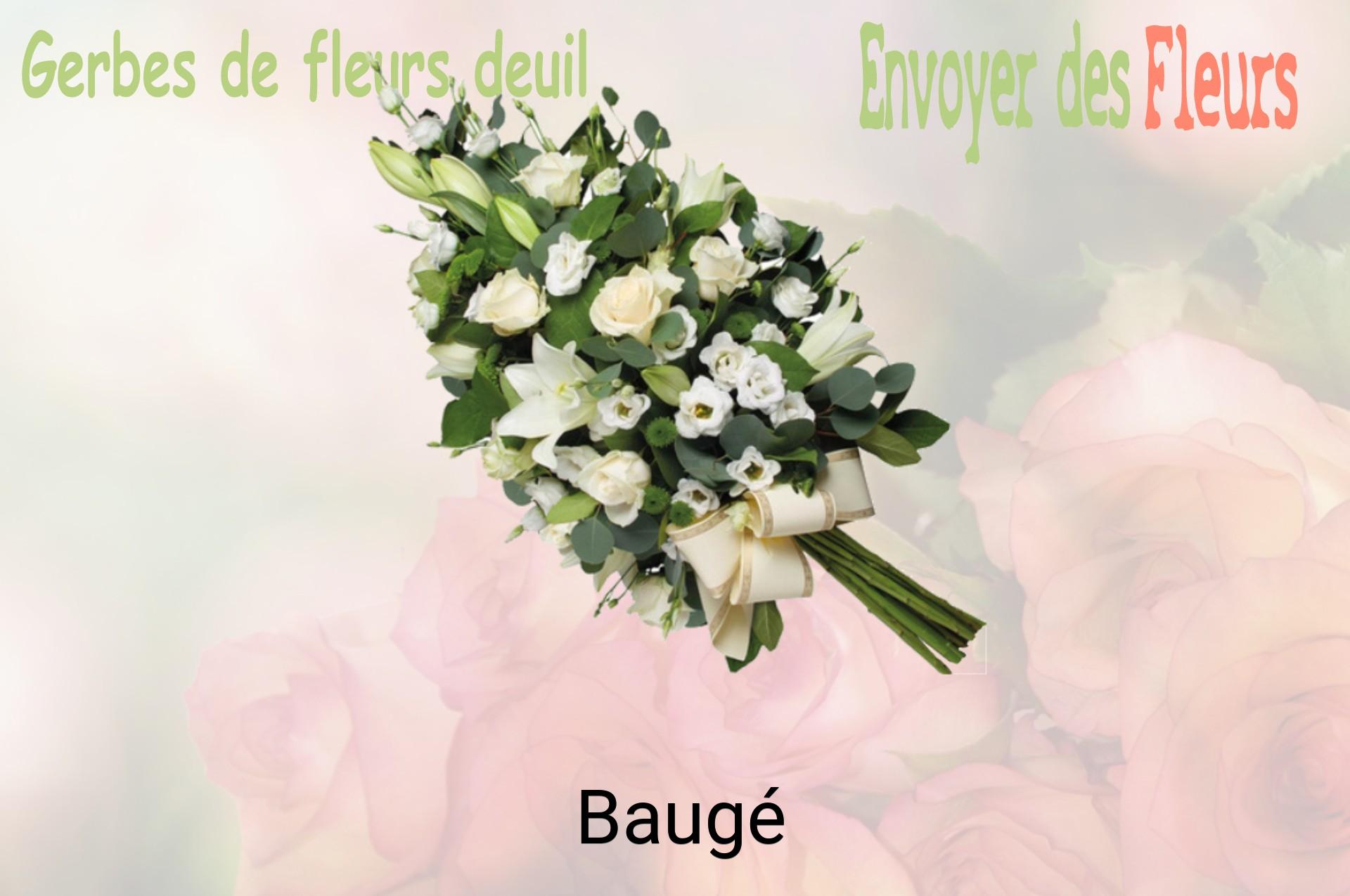 Gerbe de fleurs de deuil livrée à Baugé